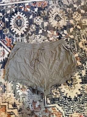 Forever 21 Olive Green Drawstring Waist Athletic Shorts